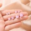 S925 Ear Piercing Four-Claw Square Zircon Niche Simple Elegant New Light Luxury Commuting Ear Bone Stud Earrings