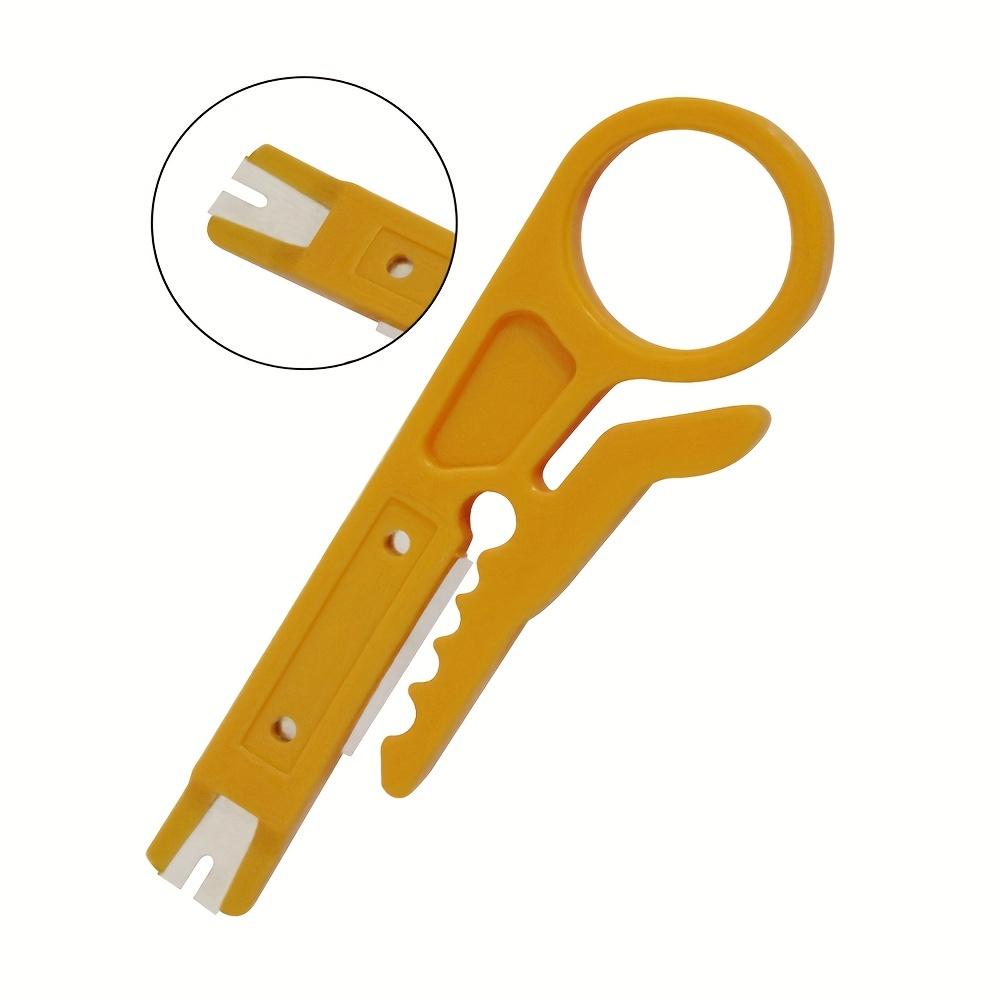 Yellow Portable Wire Stripper and Crimper Pliers Compact Cable Cutter Tool for UTP/STP Data Wires, Safe and Easy To Use Ideal for Modular Connectors