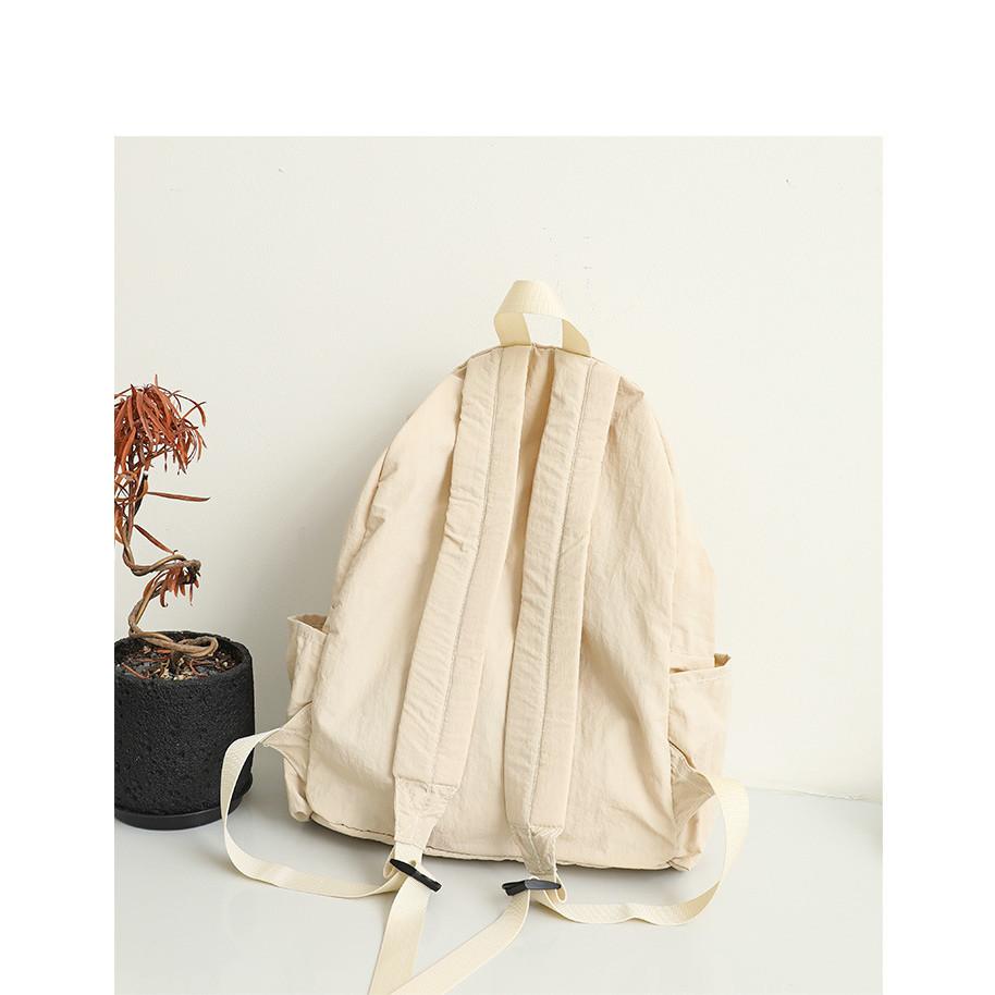 IELGY Japanese Casual Literary Canvas Schoolbag, Simple Washing Water and Old Backpack, Khaki Fashion Nylon Backpack.