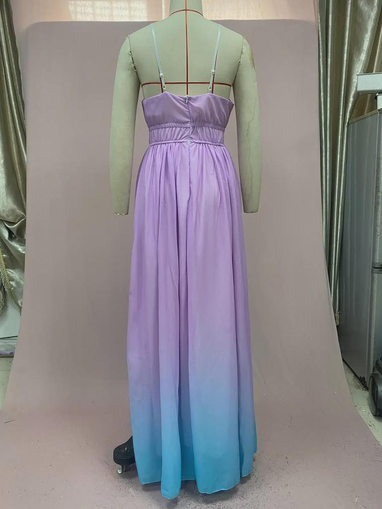 Вечернее платье Cross-Border для женщин с глубоким V-образным вырезом и длинной юбкой 2025 года