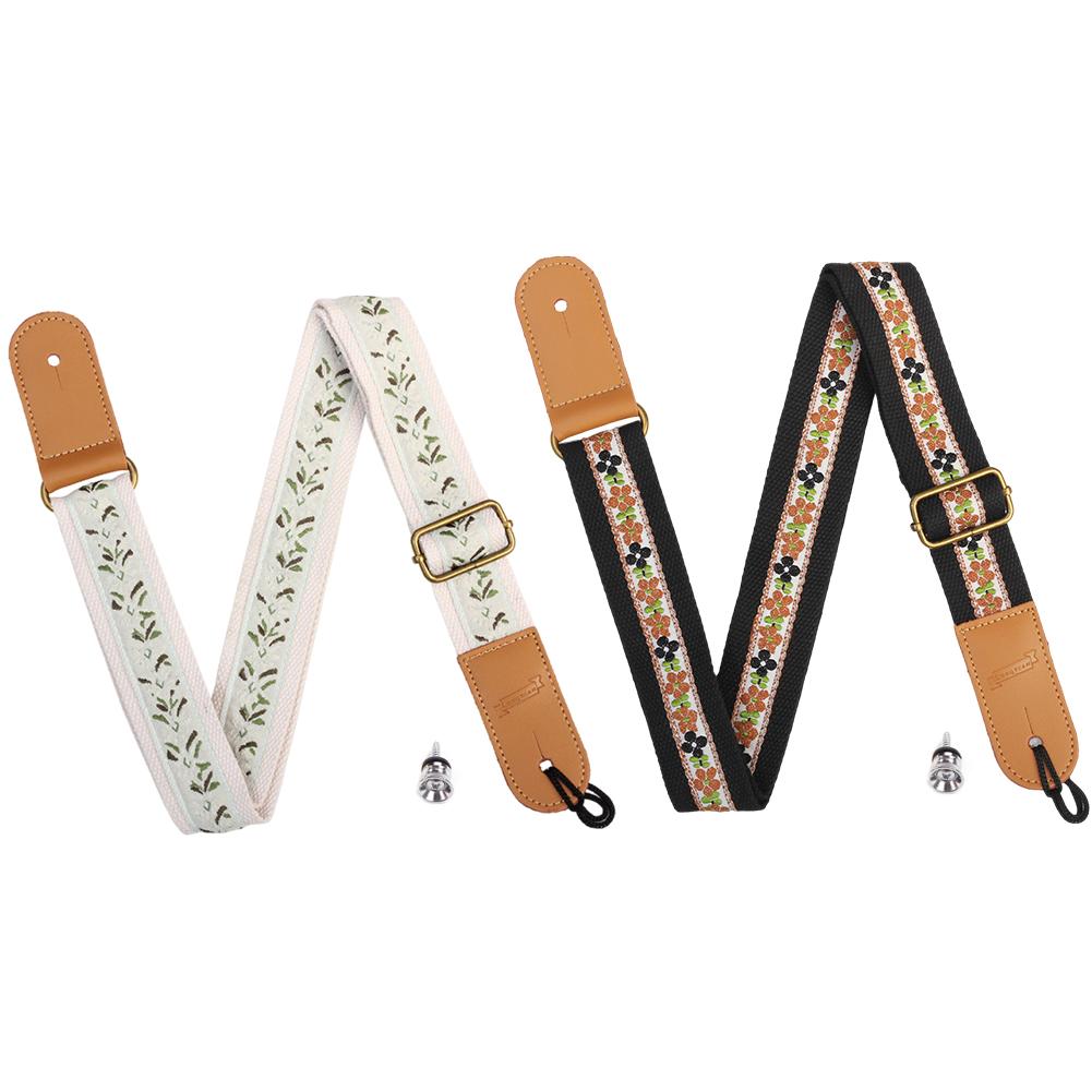 Universal Embroidered Ukuleles Strap Adjustable Ukuleles Shoulder Belt Ukeleles Belt Ukuleles Accessories