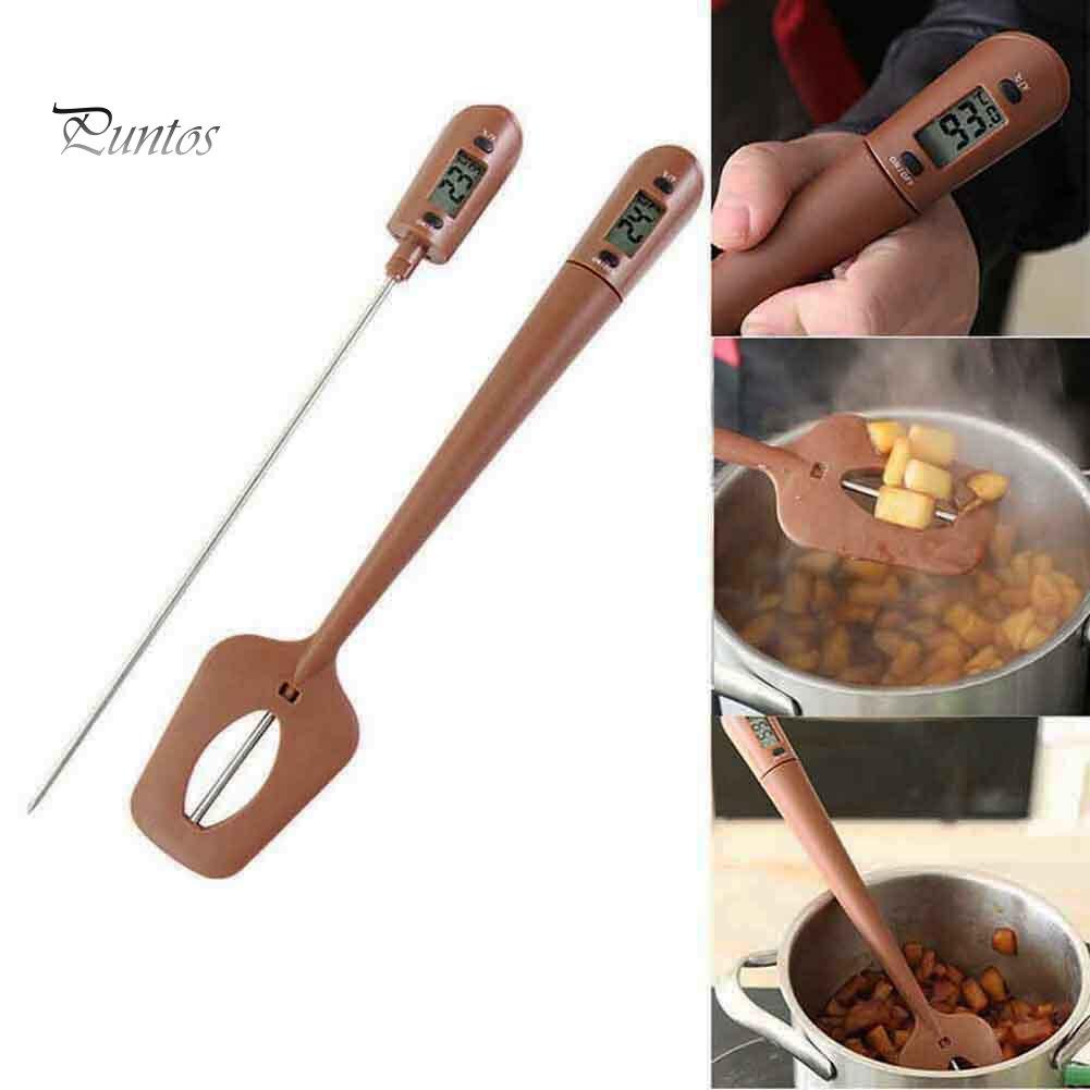 Kitchen Baking Tool Silicone Digital Spatula Cooking Thermometer Stirrer Food