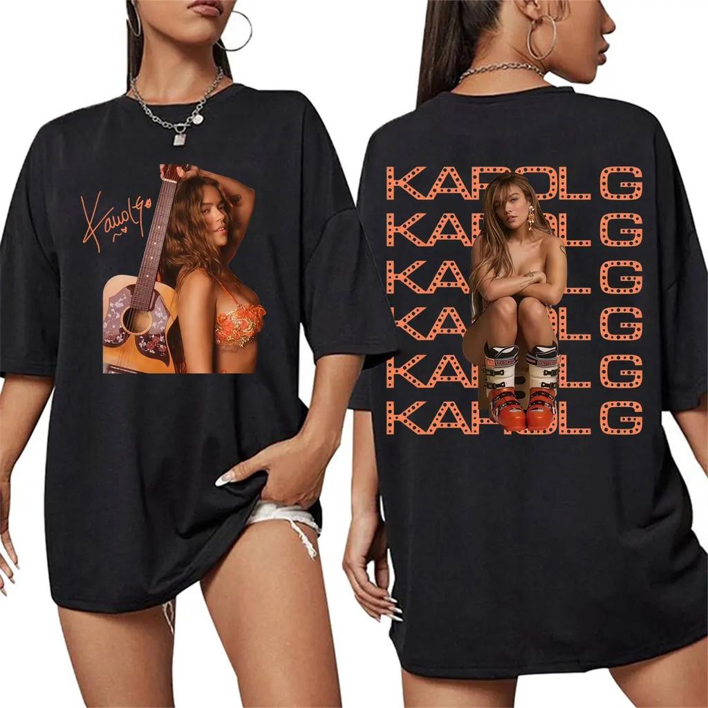 Summer Tops Cozy Cotton T-shirt Karol G Tropicoqueta Tour 2026 New Album T-shirts Men Women Harajuku Hip Hop Street T Shirt Streetwear