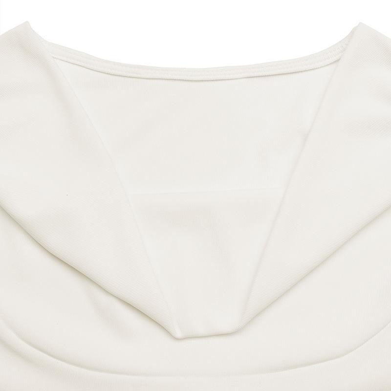 Осень Зима Новый Стиль Плиссированные Топы Элегантные Приталенные Базовые Футболки с Длинным Рукавом и Воротником для Женщин