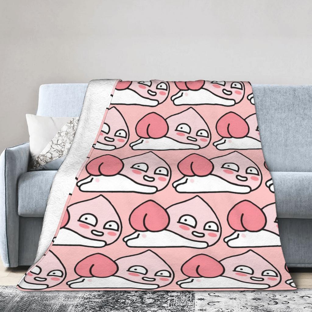 K-Kakaos F-Friends Apeach Heart blankets Fleece All Season Multifunction Warm Throw blanket for Sofa Couch Rug Piece