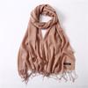 2024 Autumn And Winter Imitation Cashmere Scarf Solid Color Fashionable Versatile Warm Shawl Tassel Scarf