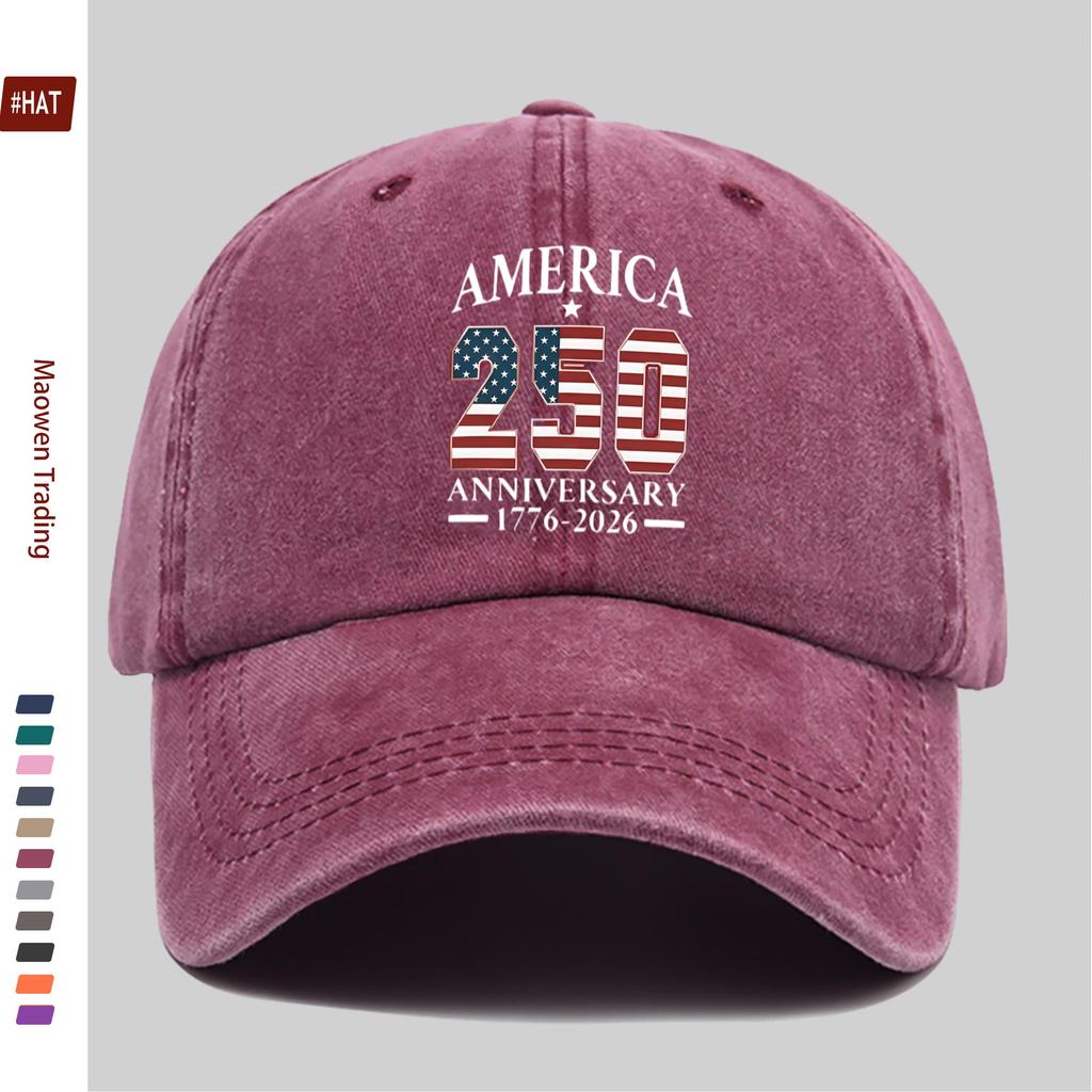 pc American Th Anniversary Pattern Printed Baseball Cap Trucker Sun Hat Easy Comfortable Lightweight Papa Hat Dad Mom Ind