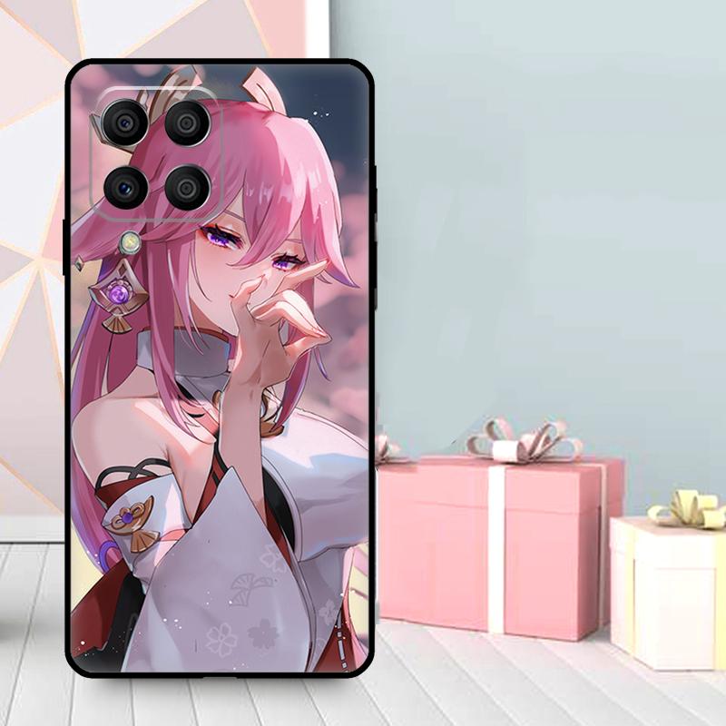 Чехол Yae Miko Genshin Impact для Samsung Galaxy M06 M11 M31 M14 M34 M54 M12 M32 M52 M15 M13 M16 M36 M56 M53 M35 M55