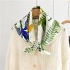 65*65cm Spring Summer 100% Mulberry Silk Scarf Elegant Green Square Shawl Lightweight Chiffon Wrap & Women's Accessory Neckerchief
