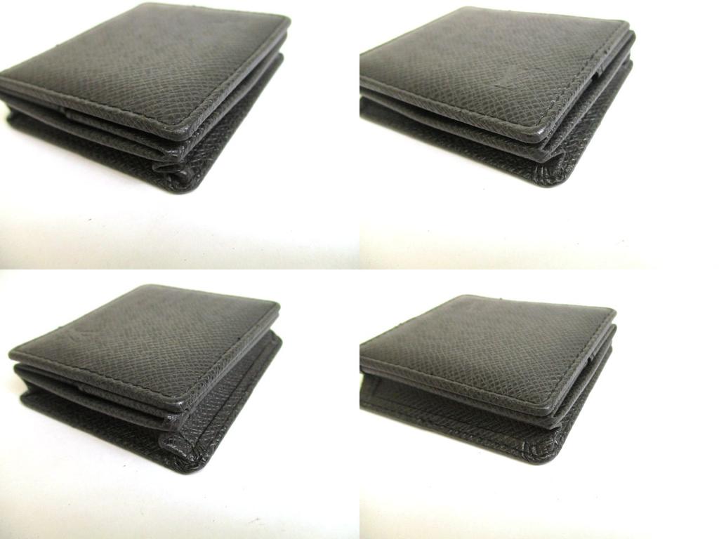 Authentic LOUIS VUITTON Taiga Ardoise Leather Coin Purse Porto Monnaie Boite #a900 Refurbished