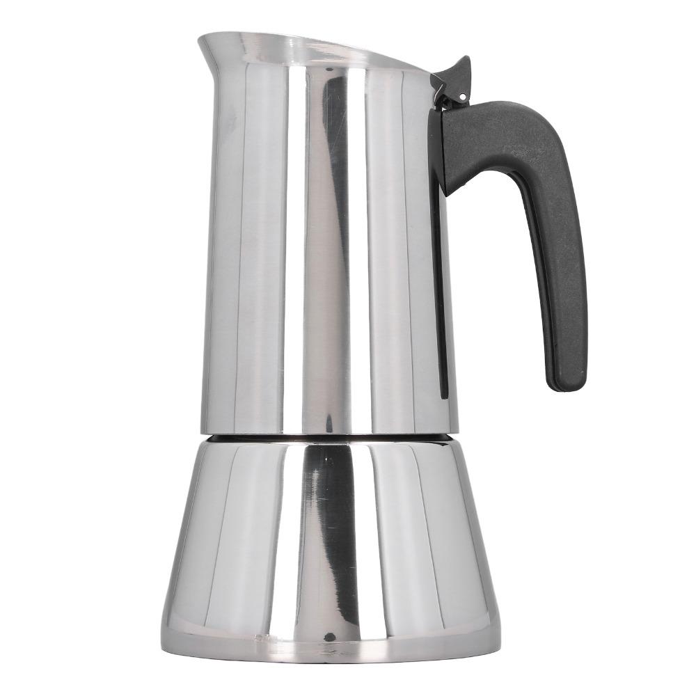 Silver Moka Pot Stainless Steel Stovetop Espresso Maker Stovetop Moka Pot Coffee Making