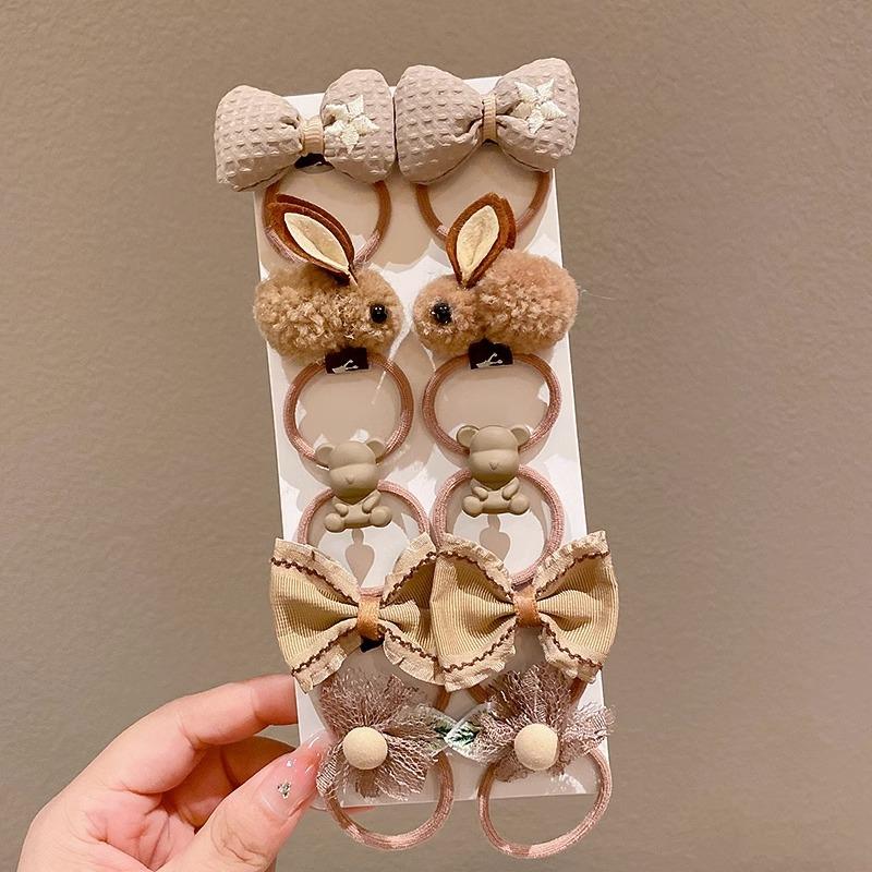 5Pair Cute Hair Band for Girls Sweet Pricess Fashion Hair Rope for Toddler Girl Lovely Elastic Hair Band Baby Headwear