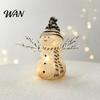 Hand Painted Christmas Table Decor Decorative Night Light, Snowman/Angel Shape, Frosted Glass Figures Light with Warm LED for Holiday Tabletop