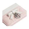 Dior Женский держатель для карт Lady Freesia Cannage с логотипом из натуральной кожи Женские аксессуары Розовый Кремовый S2604PUQC-M19I