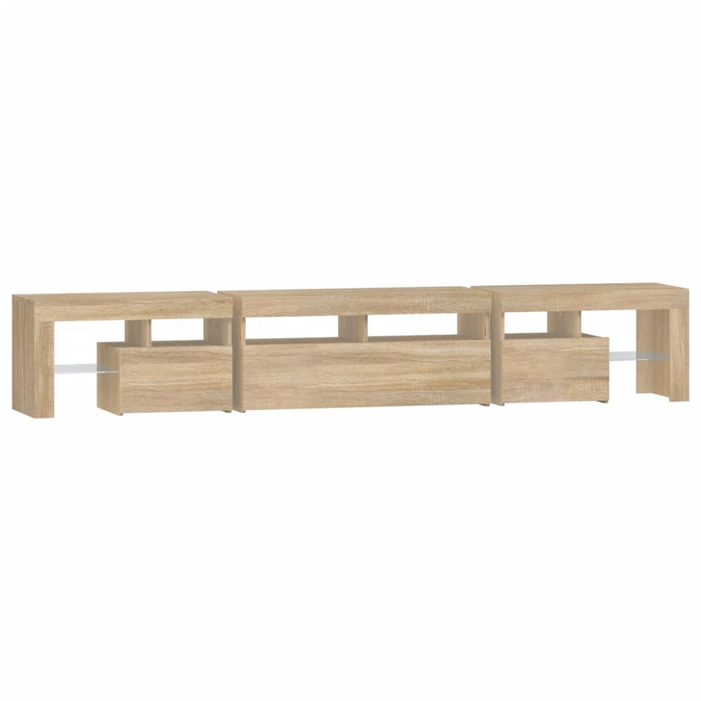 Vidaxl Szafka Pod Tv Z Oświetleniem Led, Dąb Sonoma, 230X36,5X40 Cm