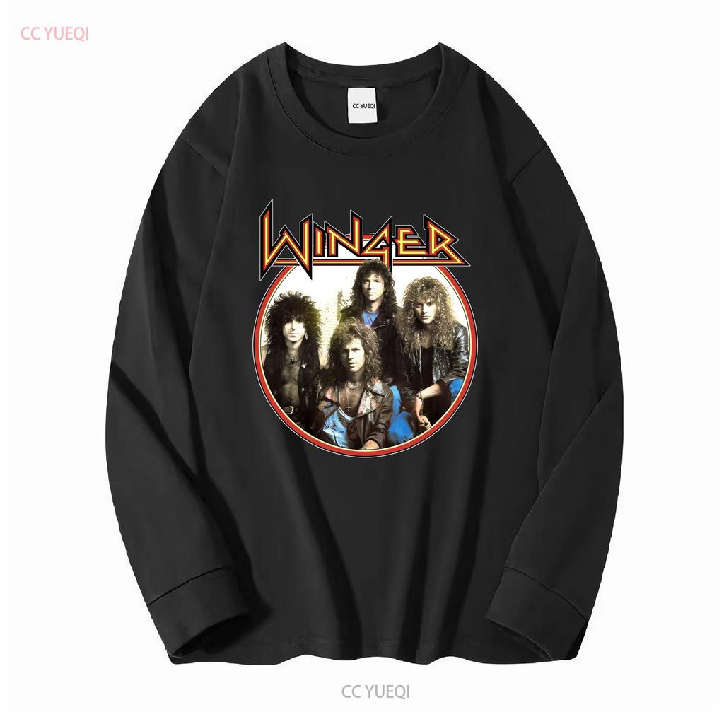 Winger Band КОНЦЕРТ Рок-музыка Футболка Хлопок Все Размеры AL173 винтажный Стирка Мода Дышащая Мягкая Эластичная Немного