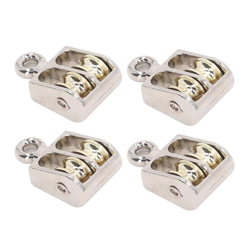 4 шт. Двойной блочный ролик 100 кг 220 фунтов подшипник цинковый сплав кран подъемный двойной шкив ролик