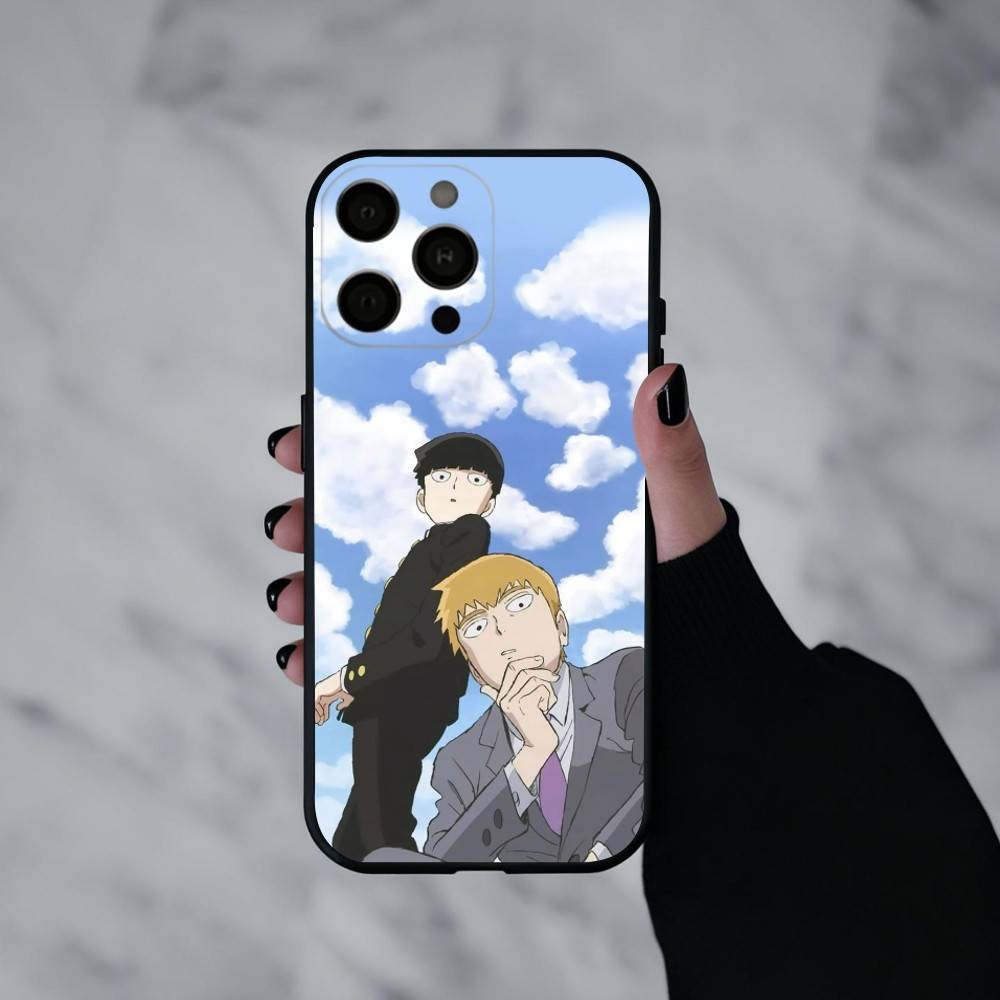 Чехол для телефона с изображением аниме m-Mob p-Psycho-o 100 Для iPhone 17pro,16,15,14,13,12,11 Plus,Pro Max,XS, Мягкий силиконовый черный чехол