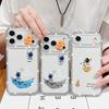 Милый чехол с принтом космонавта и блестящими бриллиантами для iPhone 17 Air 16e 16 14 15 13 17 Pro Max 15 16 Plus 17 Мягкий силиконовый чехол для телефона