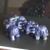 2'' Hand Carved Mixed Gemstone Crystal Elephant Figurine Animal Statue Carving (Blue Sodalite)