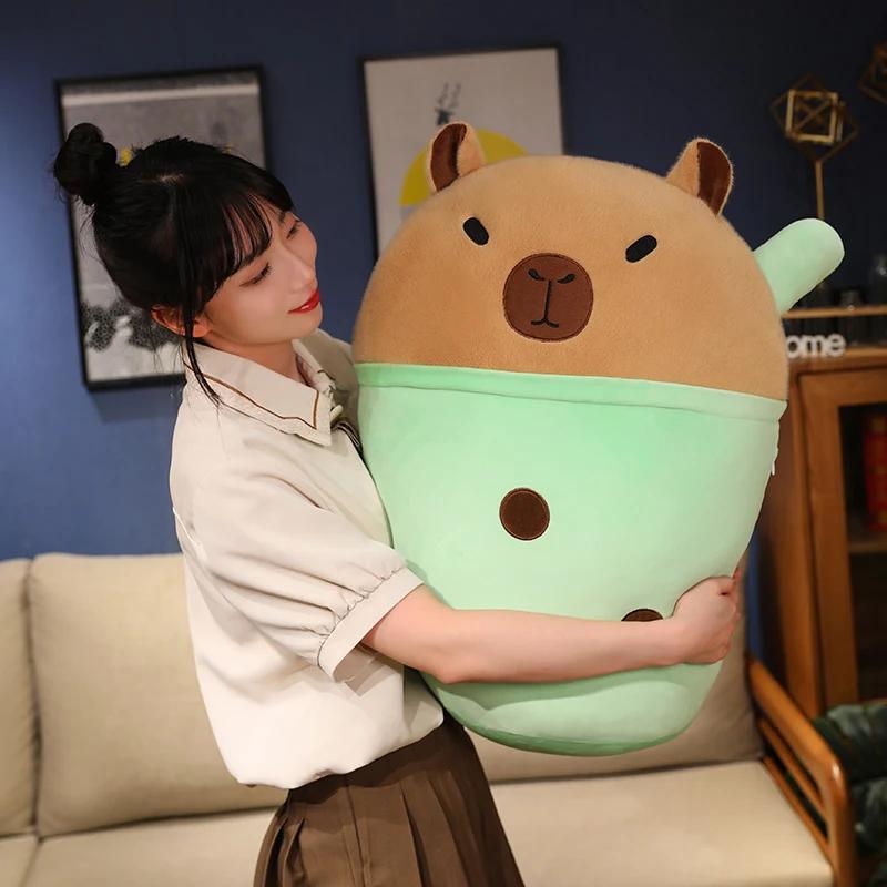 Мягкая игрушка капибара имитация чая с молоком декор комнаты мягкие игрушки подарок на день рождения ребенка