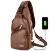 Men's Chest Bag Single Shoulder Pack Portable Charging Outdoor Leisure Sports Crossbody Bags with USB Port Mochila