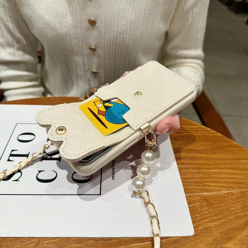 Кожаный узор бренда Tide подходит для чехла мобильного телефона VIVO V30E, модная сумка-мессенджер Xiaoxiangfeng с жемчужной картой и подвесной цепочкой Y100i.