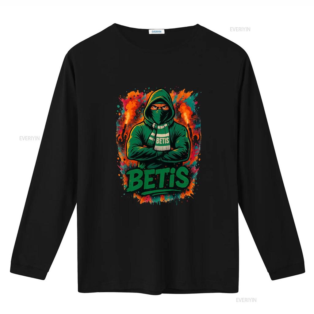 Camiseta Betis Ultra Para Hombre Cuello Redondo Casual Unisexgas Cortas Diseo Ultras Y Estampado Trasero Tejido Cmodo Vintage
