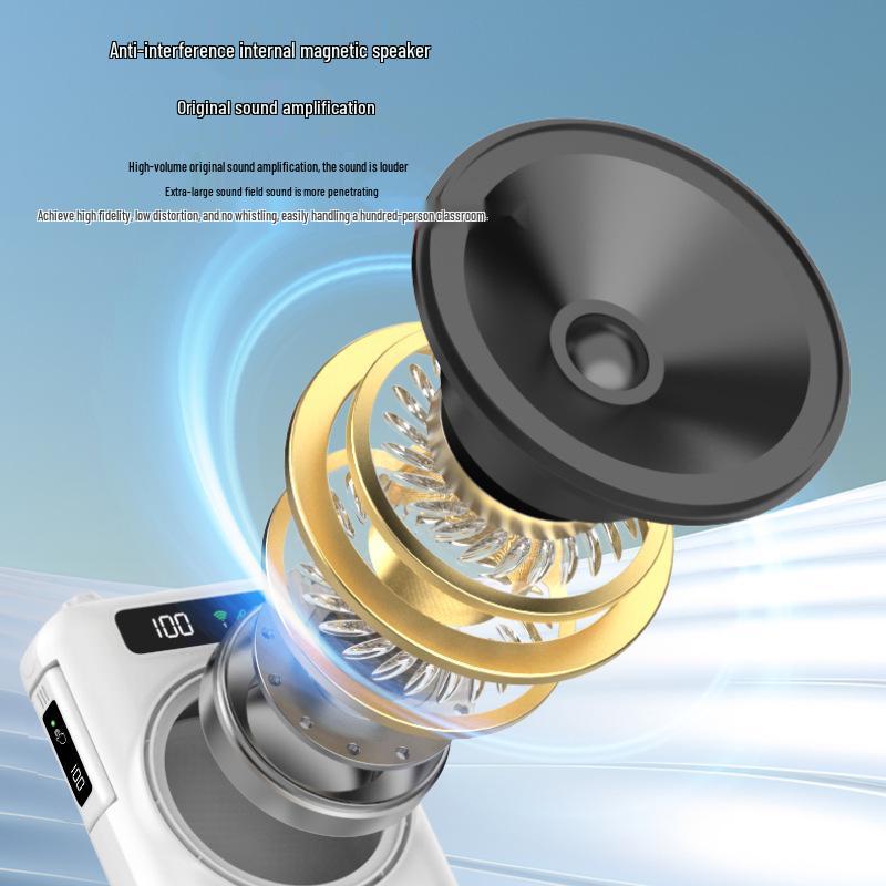 Little Bee Wireless Portable Megaphone with Anti-Howling Lapel Clip Mic for Teachers and Tour Guides