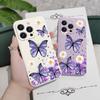 Мягкий жидкий силиконовый чехол с рисунком бабочек и ромашек для защиты от падений для iPhone 16 16e 15 Pro Max 14 Plus 13 12 11 X Xs Max 7 8 6 SE2 SE3