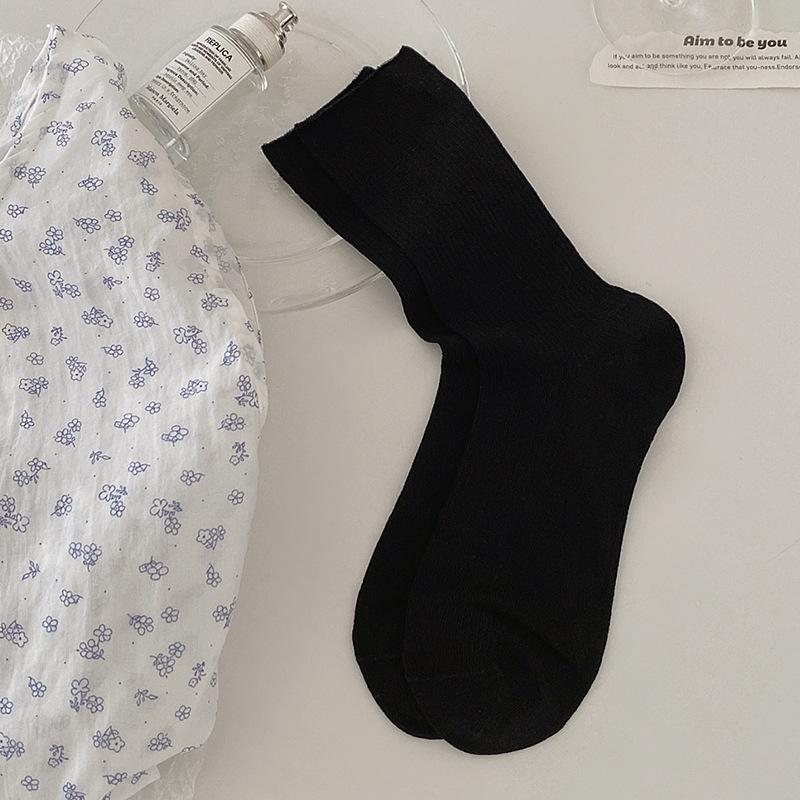 Летние носки женские 76% лиоцелл шелк тонкие дышащие однотонные длинные носки корейский стиль кэжуал уличная одежда средней длины носки