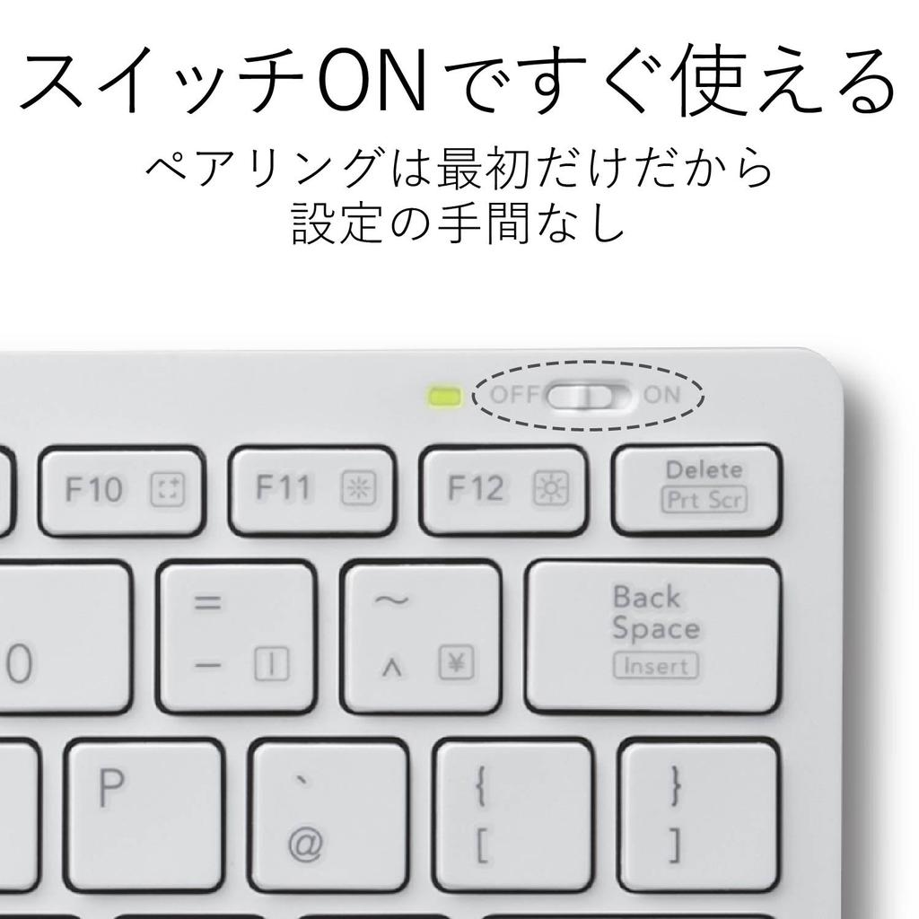 Elecom Клавиатура Bluetooth Pantograph Mini Keyboard совместима с Android White Windows, Mac, iOS, [Облегченная модель] TK-FBP102XWH