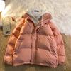 American New Trend Hooded Coat Cotton-padded Clothes Y2K Street Retro Zipper Hooded Down Jacket Parkas Winter Thick Coat