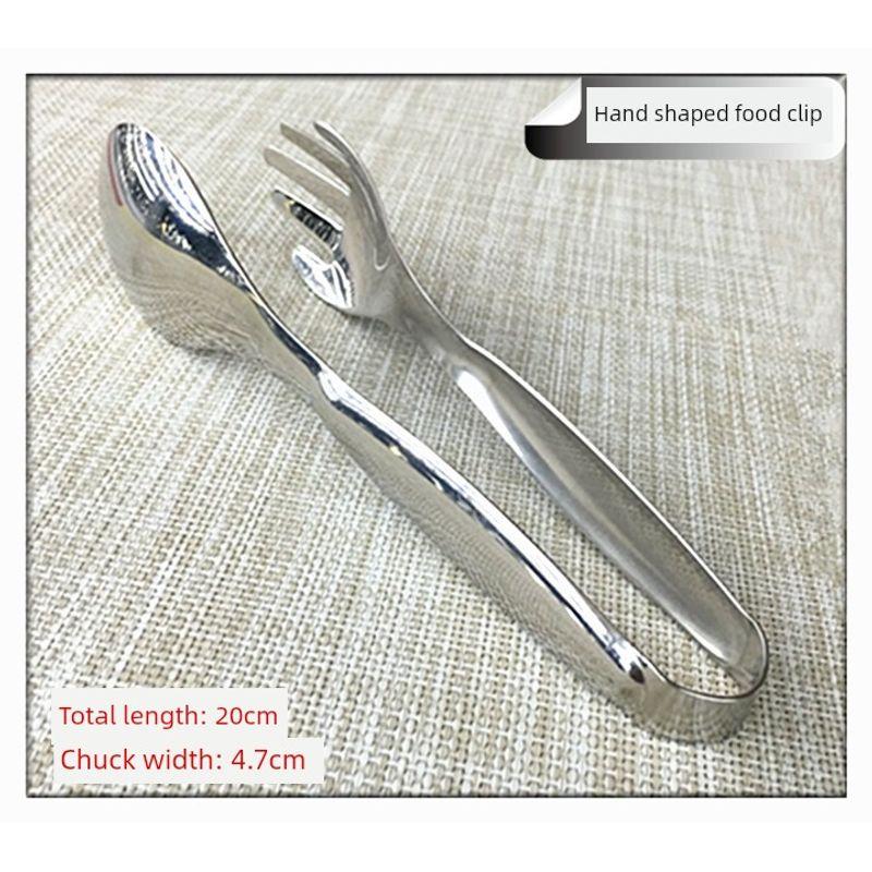 Stainless Steel Clip Thickened Food Clip BBQ Clamp Kitchen Food-Grabbing Device Buffet Fruit Clip Salad Clip