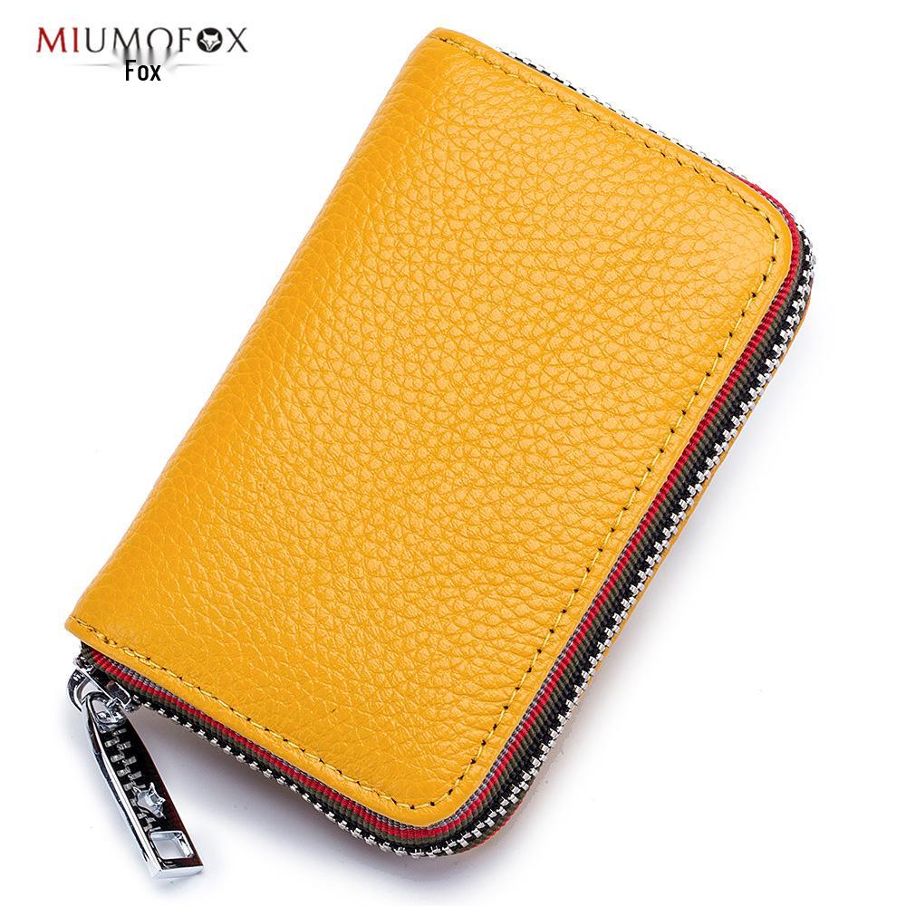 МодныйRFID-кошелек-гармошка из коровьей кожи с молнией для женщин и мужчин