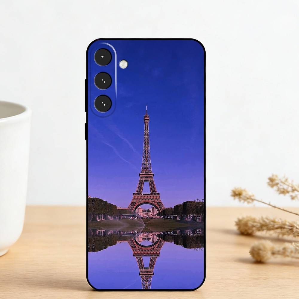 E-Eiffel T-Tower Phone Case For Samsung Galaxy A73,A72,A71,A70,A53,A52,A51,Others Soft Black Cover