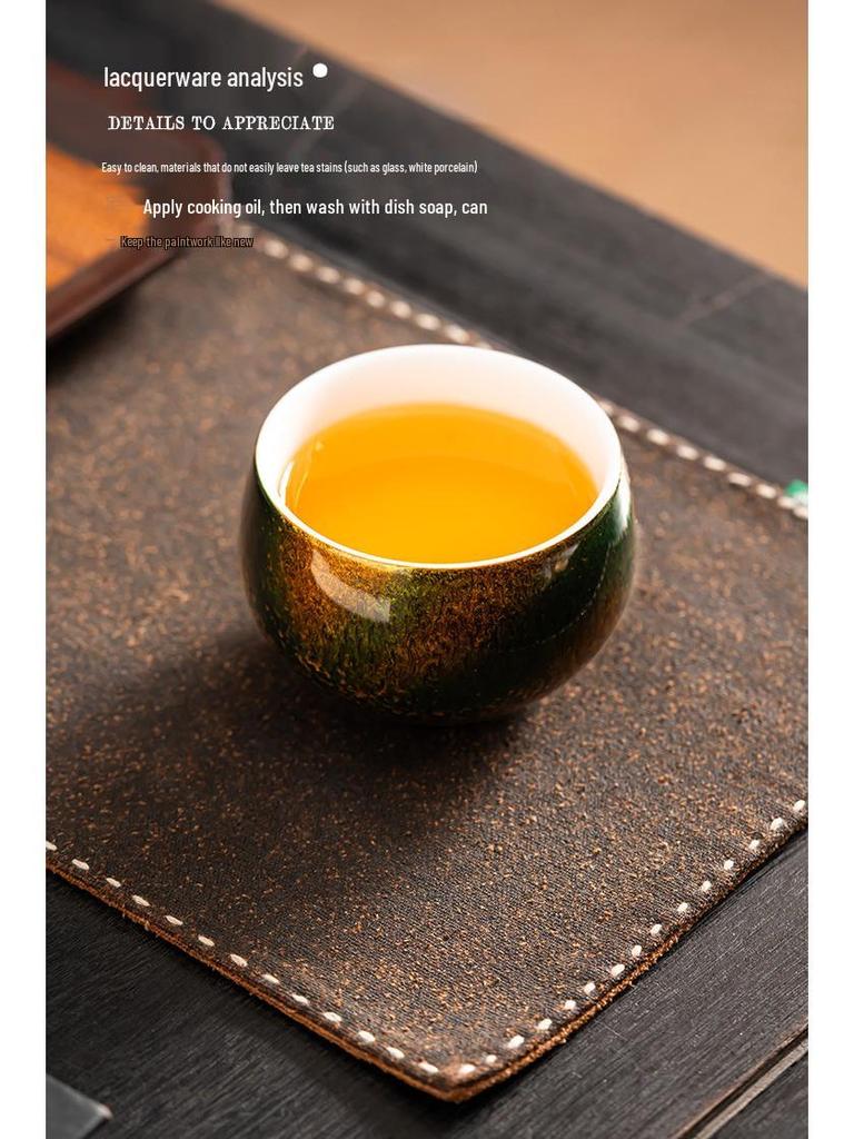 Luxury Lacquerware Tea Set: Master Cup, Personal Tasting Cup, Gift Box for Home Use