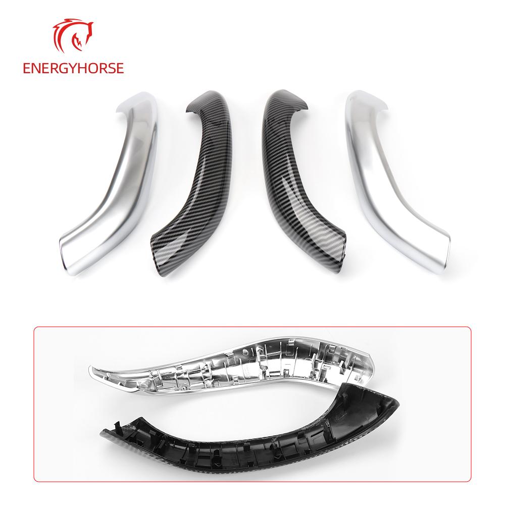 Хромированная внутренняя дверная ручка из углеродного волокна, замена накладки для BMW X1 X2 F48 F49 F39