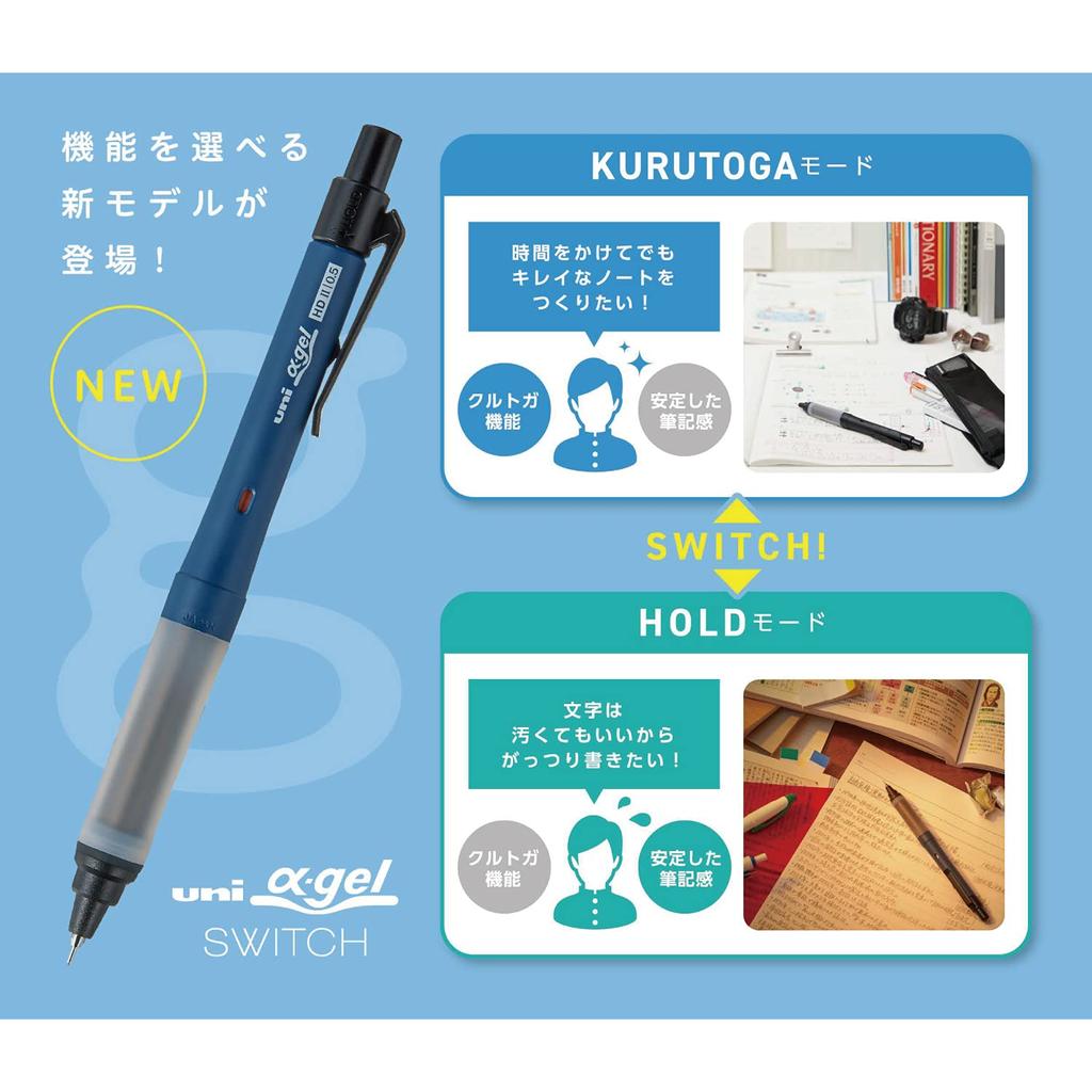 Механический карандаш Mitsubishi Pencil Alpha Gel 0.5 Switch Navy M51009GG1P.9