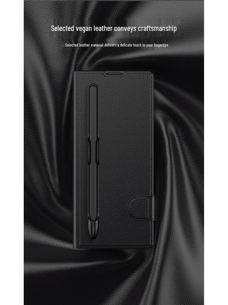 Кожаный чехол-книжка Samsung Z Fold7 для бизнеса: Полное покрытие, Креативный дизайн