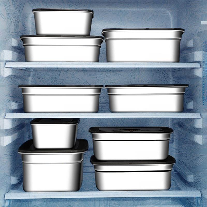 Ланч-бокс из нержавеющей стали 304 с крышкой, герметичный, не протекающий, коробка для бенто, контейнер для хранения в холодильнике/морозильнике, ланч-бокс для кемпинга на открытом воздухе