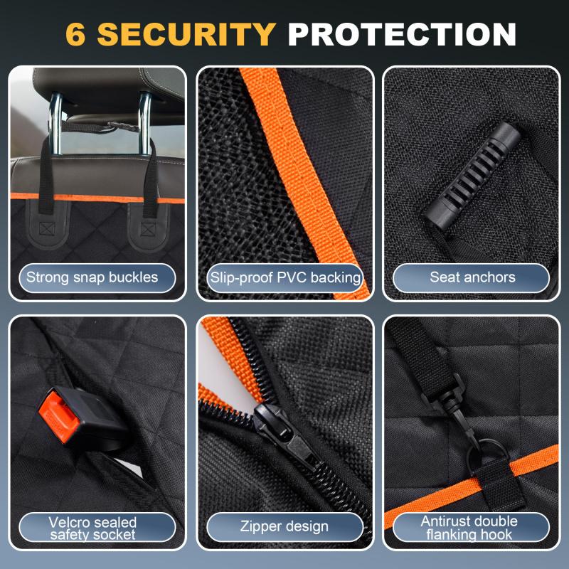 Dog Car Seat Covers For Back Seat Waterproof Pet Seat Cushion Hammock Scratch Proof Nonslip Durable Soft Seat Back Protector