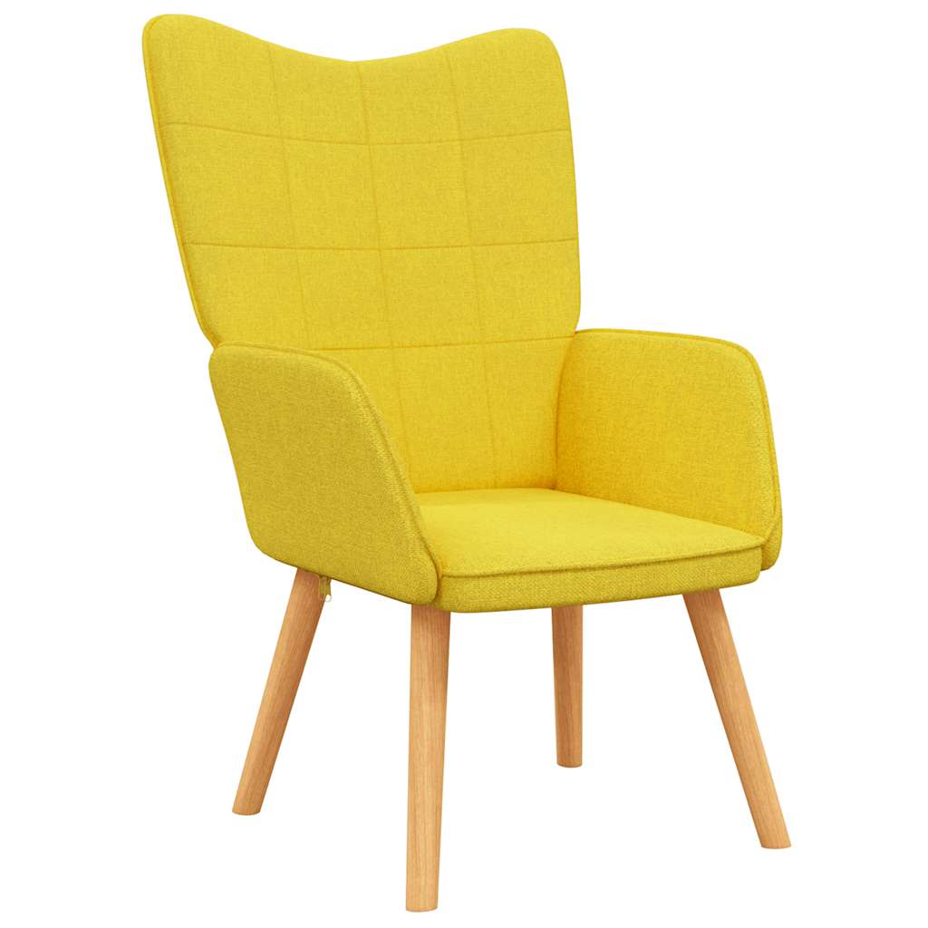 Relax Chair with Footstool Mustard Yellow Fabric