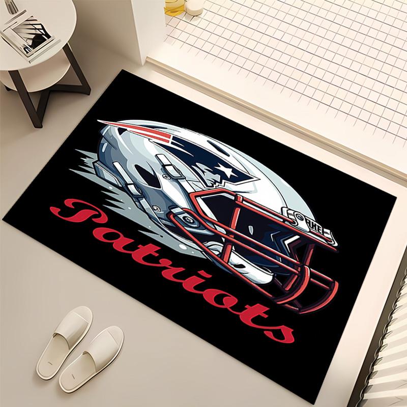 1pc Patriot Logo Print Area Rug - Soft, Washable Non-Slip Indoor Mat, Living Room, Home Office Decorative Rug,Office Decorative