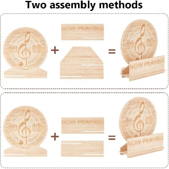 AHANDMAKER Стенд для виниловых пластинок "Сейчас играет" - Деревянный держатель для демонстрации альбомов Стенды для демонстрации пластинок - Знак "Сейчас играет" для винила, чтобы держать ваши альбомы - Сейчас