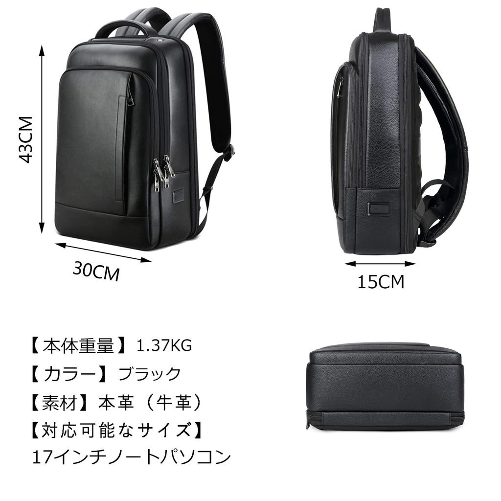 Подлинный 17-дюймовый ПК A4 большой деловой деловой рюкзак для путешествий [Ariga], кожа, коровья кожа, квадратный, для хранения, кожа, водонепроницаемый, вместимость,