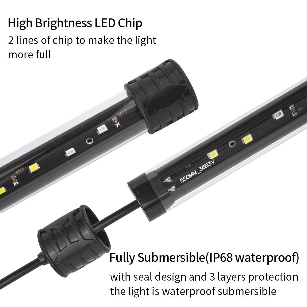 220 В Светодиодное освещение для аквариума 18-48 см Лампа для выращивания растений Новая световая трубка Декор для аквариума