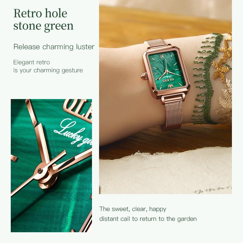 OLEVS Модные брендовые часы Квадратные кварцевые часы Ins Wind Женские часы Женские часы