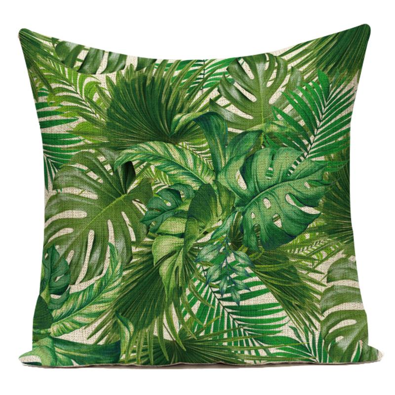 Polyester Decorative Pillows Tropical Cactus Palm Leaf Sofa Home Decor Cushion Cover Pillowcase for Living Room