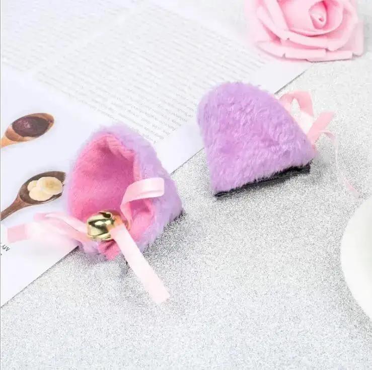 1 пара милых кошачьих ушек с колокольчиками, заколка для волос, женская, для косплея, аниме-костюма, Хэллоуина, вечеринки по случаю дня рождения, модные аксессуары для волос для девочек